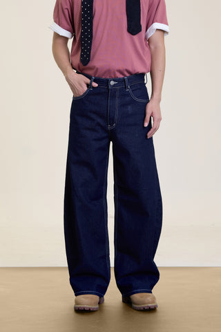 Formative 04 by Jack Russel — Men Barrel Fit Jeans Dark Blue