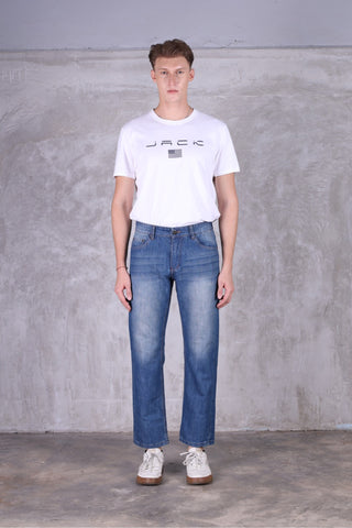 กางเกงยีนส์ผู้ชาย ทรงกระบอกใหญ่ Straight Fit รุ่น J-1195 กางเกงยีนส์แจ็ครัสเซล Jack Russel Jeans