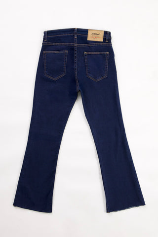 Jack Russel - Women Jeans - Klassik JF-122/BL Cropped Boot-Cut Meduim Blue Mid Waisted