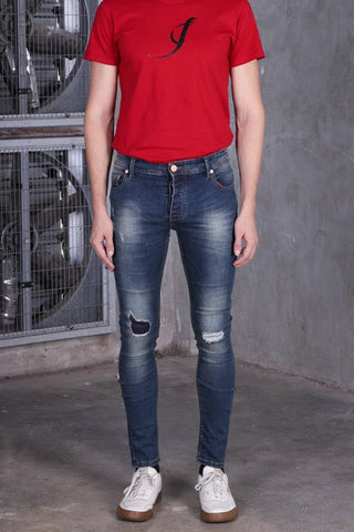 Jack Russel - Men Jeans - Handwerk J-512 Super Skinny Fit Deep Blue Rust Fade