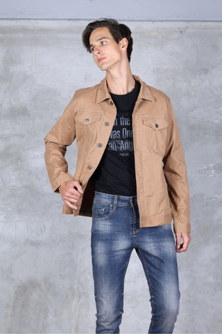 เสื้อชิโนแจ็คเก็ต ทรงเข้ารูป CHINO JACKET SLIM FIT รุ่น JK-122 เสื้อผ้าผู้ชาย แจ็ครัสเซล Jack Russel Jeans