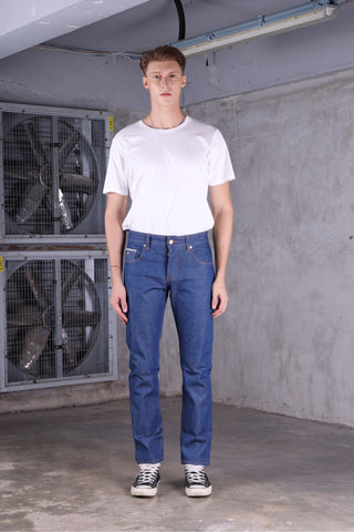 JACK RUSSEL กางเกงยีนส์ผู้ชาย กางเกงยีนส์ผ้าดิบ ทรงกระบอกเล็ก รุ่น J-RIM4 DENIM Slim-Fit TYPE แจ็ครัสเซล Jack Russel Jeans