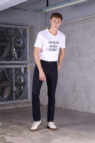 JACK RUSSEL กางเกงยีนส์ผู้ชาย ทรงกระบอกเข้ารูป Slim-Tight-Fit รุ่น J-567/DB กางเกงยีนส์แจ็ครัสเซล Jack Russel Jeans