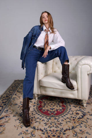 Jack Russel - Women Jeans - Klassik JF-128/IB Wide Leg Indigo blue High Waisted