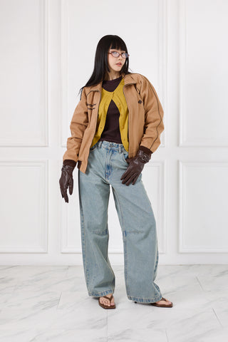 Jack Russel - Women Jeans - Handwerk JF-165 Baggy Low Rise Wide Leg Light Blue