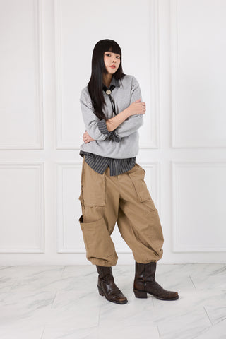 Jack Russel - Women Cargo - Handwerk JF-REN/KK Loose Fit Kangaroo Pocket Khaki