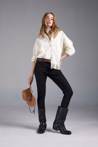 Jack Russel - Women Jeans - Klassik JF-129/BK Skinny fit Black Mid Waisted