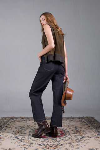 Jack Russel - Women Jeans - Klassik JF-128/CB Wide Leg Carbon Blue High Waisted