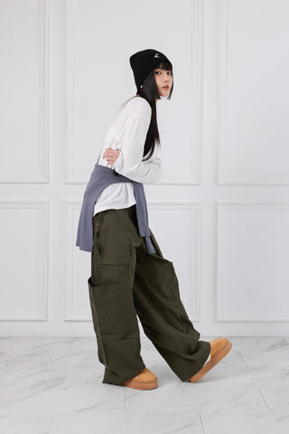 Jack Russel - Women Cargo - Handwerk JF-REN/OLV Loose Fit Kangaroo Pocket Olive