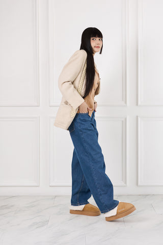 Jack Russel - Women Jeans - Klassik  JF-166/DB Baggy Wide Leg Low Rise Dark Blue