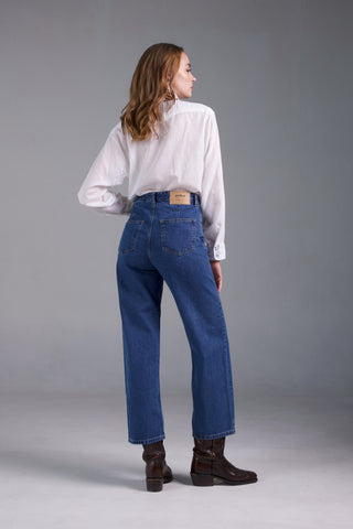 Jack Russel - Women Jeans - Klassik JF-128/IB Wide Leg Indigo blue High Waisted