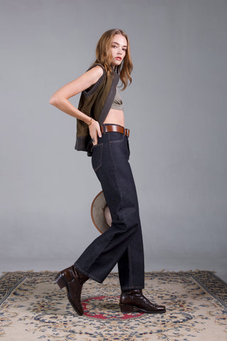 Jack Russel - Women Jeans - Klassik JF-128/CB Wide Leg Carbon Blue High Waisted