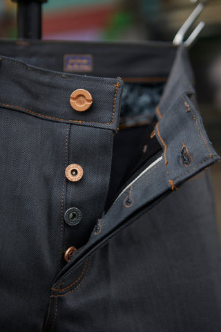 Jack Russel - Men Jeans - Meisterwerk J-RIM5 Slim Fit Metallic Grey & Red Selvedge Unsanforized