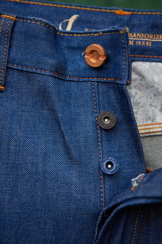 Jack Russel - Men Jeans - Meisterwerk J-RIM4 Slim Fit Metallc/Royal Blue & Red Selvedge Unsanforized