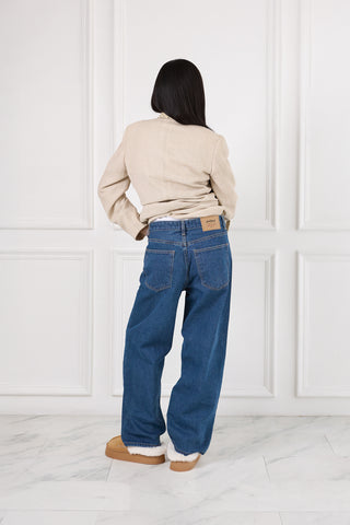 Jack Russel - Women Jeans - Klassik  JF-166/DB Baggy Wide Leg Low Rise Dark Blue