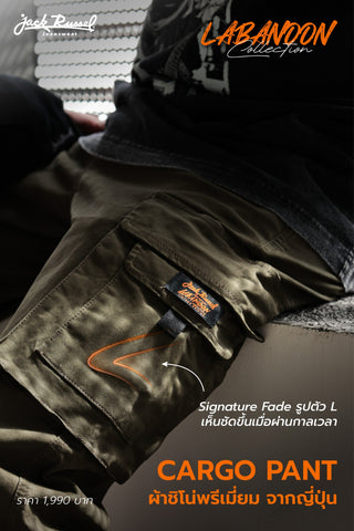 Jack Russel - Men Cargo Chino - Handwerk J-LBN3/OG Regular Fit Japanese Cargo Chino Olive Green