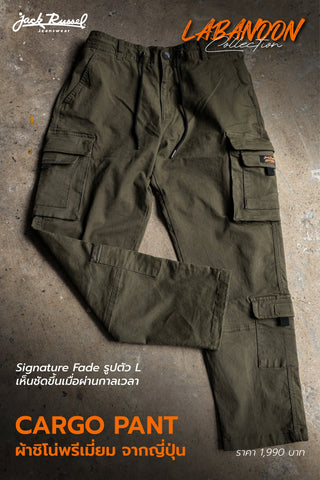 Jack Russel - Men Cargo Chino - Handwerk J-LBN3/OG Regular Fit Japanese Cargo Chino Olive Green