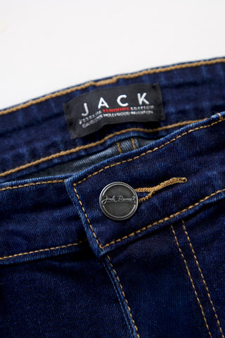 Jack Russel - Women Jeans - Klassik JF-122/BL Cropped Boot-Cut Meduim Blue Mid Waisted