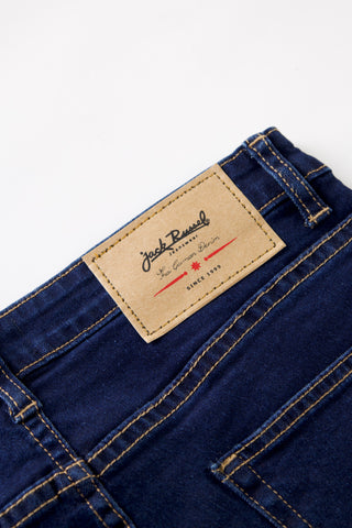 Jack Russel - Women Jeans - Klassik JF-122/BL Cropped Boot-Cut Meduim Blue Mid Waisted