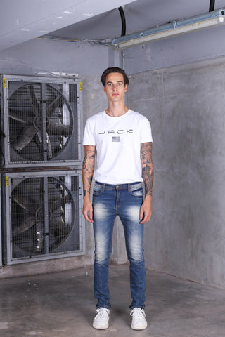 Jack Russel - Men Jeans - Handwerk J-588 Skinny Fit Blue Rust Fade