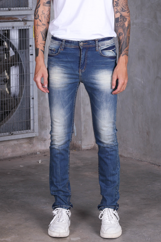 แจ็ค รัสเซล - กางเกงยีนส์ผู้ชาย - รุ่น Handwerk J-588 Skinny Fit Blue Rust Fade