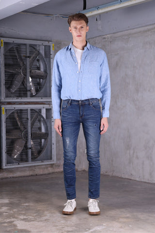 Jack Russel - Men Jeans - Handwerk J-649 Slim Fit Dark Blue Rust Fade B-Scratch