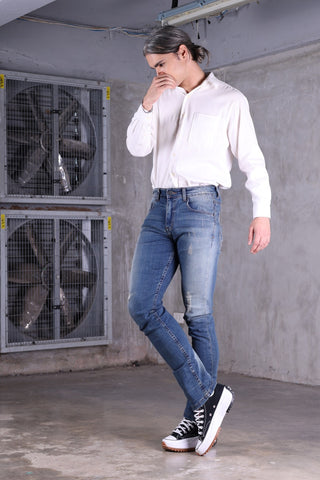 Jack Russel - Men Jeans - Handwerk J-658 Slim Fit Blue Rust Fade
