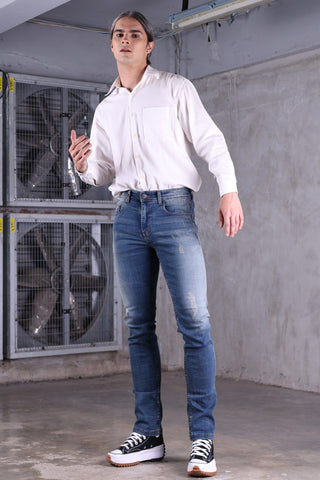 Jack Russel - Men Jeans - Handwerk J-658 Slim Fit Blue Rust Fade
