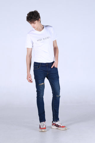 Jack Russel - Men Jeans - Klassik J-799/1 Skinny Fit Dark Blue Rust Fade