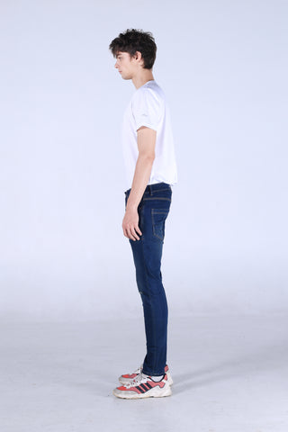 Jack Russel - Men Jeans - Klassik J-799/1 Skinny Fit Dark Blue Rust Fade