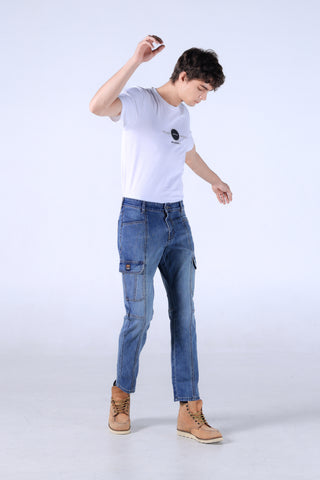 Jack Russel - Men Cargo Jeans - Handwerk J-DEPT/LB Slim Fit Light Blue