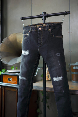 JACK RUSSEL กางเกงยีนส์ ทรง Skinny-Fit รุ่น J-ROCK สีTHE JUNIOR BLACK SERIES กางเกงยีนส์แจ็ครัสเซล Jack Russel Jeans