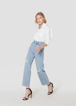 Jack Russel - Women Jeans - Handwerk JF-110/DB Wide Leg Dark Blue High Waisted