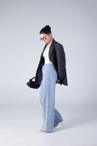 Jack Russel - Women Jeans - Klassik JF-115/LB Straight Fit Light Blue High Waisted