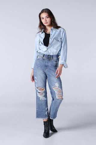 JACK RUSSEL กางเกงยีนส์ผู้หญิง ทรง STRAIGHT FIT เอวสูง รุ่น JF-120 แจ็ครัสเซล Jack Russel Jeans