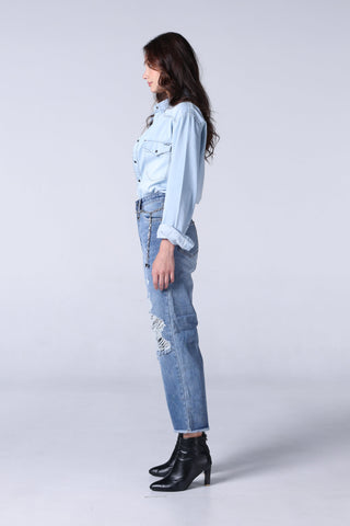 JACK RUSSEL กางเกงยีนส์ผู้หญิง ทรง STRAIGHT FIT เอวสูง รุ่น JF-120 แจ็ครัสเซล Jack Russel Jeans