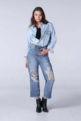 JACK RUSSEL กางเกงยีนส์ผู้หญิง ทรง STRAIGHT FIT เอวสูง รุ่น JF-120 แจ็ครัสเซล Jack Russel Jeans