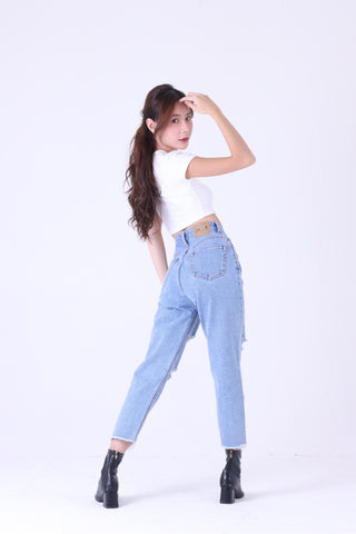 Jack Russel - Women Jeans - Handwerk JF-133 Boyfriend Fit Slim High Waisted