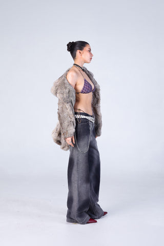 Jack Russel - Women Jeans - Klassik JF-177/BK Baggy Wide Leg Low Dark Black