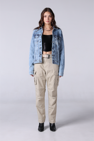 JACK RUSSEL WOMEN REGULAR CARGO รุ่น J-222/CRM Jack Russel Jeans