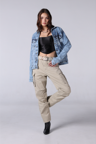 JACK RUSSEL WOMEN REGULAR CARGO รุ่น J-222/CRM Jack Russel Jeans