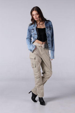 JACK RUSSEL WOMEN REGULAR CARGO รุ่น J-222/CRM Jack Russel Jeans