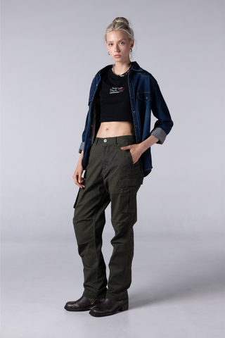 JACK RUSSEL WOMEN REGULAR CARGO รุ่น J-222/OLV Jack Russel Jeans