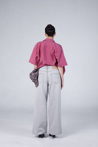 Jack Russel - Women Jeans - Handwerk JF-671/GY Baggy Wide Leg Low Grey