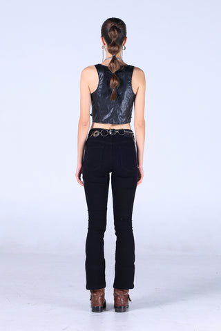 Jack Russel - Women Jeans - Klassik JF-BT/BK Boot Cut Black Mid Waisted