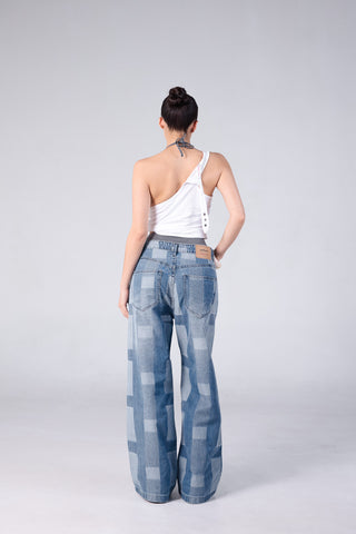 Jack Russel - Women Jeans - Handwerk JF-PAT Baggy Wide Leg Low Fade Mosaic