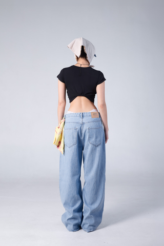 Jack Russel - Women Jeans - Handwerk JF-STRIPE Baggy Wide Leg Low Soft Horizon