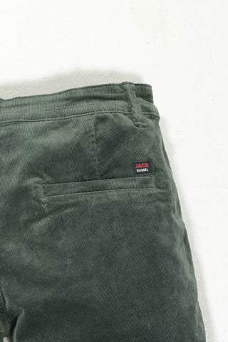 Jack Russel - Men Couduroy Shorts - Handwerk JS-222/GRN Slim Fit Green