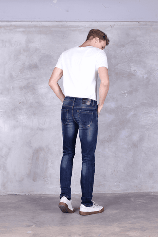 JACK RUSSEL กางเกงยีนส์ ทรง SKINNY-FIT รุ่น J-ROCK/2 สี MIDNIGHT BLUE RUST FADEกางเกงยีนส์แจ็ครัสเซล Jack Russel Jeans