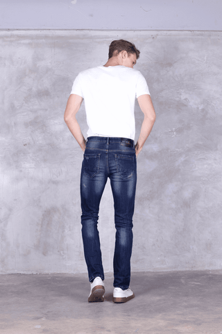 JACK RUSSEL กางเกงยีนส์ ทรง SKINNY-FIT รุ่น J-ROCK/2 สี MIDNIGHT BLUE RUST FADEกางเกงยีนส์แจ็ครัสเซล Jack Russel Jeans